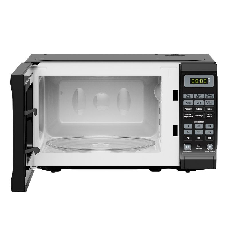West Bend 700 Watt Compact Easy to Use Small Microwave Countertop Oven Kitchen Appliance with 8.5 Inch Round Turntable, Black, 4 of 7