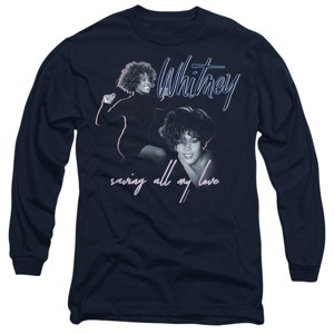 Men’s Whitney Houston Saving All My Love Double Portrait Long Sleeve T-Shirt - 1 of 4