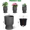 14.2" Tall Planters Set of 2, Large Planter for Outdoor Plants, Flower Pots with Water Level Monitor - 2 of 4