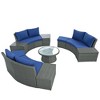 YOOCOZZ Patio Rattan 10-Piece Half Round Sectional Sectional Sofa Set - 2 of 4