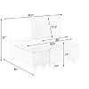 Vynxaria 44-Inch Pumpkin Flannel Single Sofa - Stylish & Functional with Storage & Cup Holders - 2 of 3