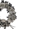 Northlight Double Skull and Gray Roses Halloween Wreath, 16-Inch, Unlit - 4 of 4