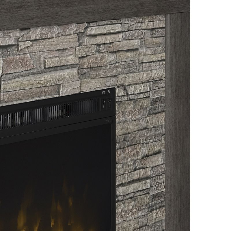 Twin Star Home Keeton Rustic Stone Electric Fireplace Mantel Package, 5 of 9