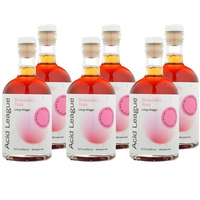 Acid League Strawberry Rose Living Vinegar - Case of 6/12.7 oz