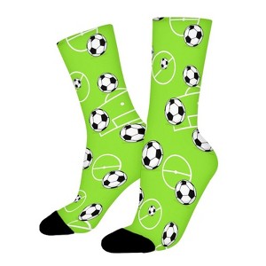 Soccer Field Women Printed Crew Socks Funny Funky Socks Soft Polyester Novelty Gifts for Artists Men - 1 of 1