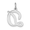 Black Bow Jewelry 14k White Gold, Sophia Collection, Small Script Initial D Pendant - 3 of 4