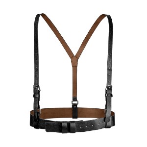 Allegra K Womens Vintage PU Leather Y Back Suspenders Adjustable Holes Belts - 1 of 4