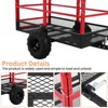 TROPOW ATV Trailer Garden Dump Cart , 1500 LBS 22 Cubic Feet Heavy Duty Steel Pull Behind Yard Wagon Cart with 2 Wheels, for Lawn Mower Tractor - 4 of 4