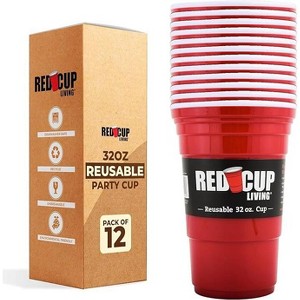 Red Cup Living 32oz Portable Drinkware Tumbler Cups – Insulated Reusable Plastic Cups for Hot or Cold Beverages, Travel Party Cup - 1 of 4