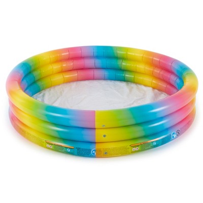 Rainbow Ombre Multicolor Inflatable Round Kiddie Pool
