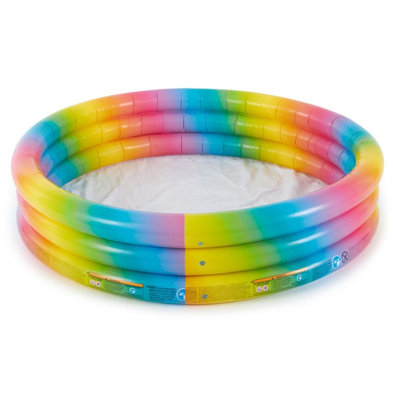 Intex 58449EP Rainbow Ombre 3 Ring Circular Inflatable Outdoor Swimming Pool with for Kids Ages 2 Years or Older, 5 of 7