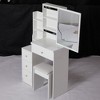 Small Size Left Bedside Cabinet Dressing Dressing Table + Cushioned Stool, Extra Large Sliding Mirror, Multi Layer - 4 of 4