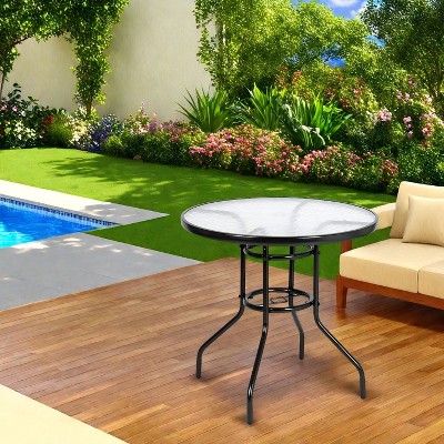 Maggift Patio End Tables, Modern Decorative Side Tables, Stylish Design for Patio, Living Room, Indoor and Outdoor Use, Brown, 31.5"*31.5"*28.3"