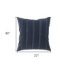 HomeRoots 22" Navy Textural Striped Throw Pillow - 3 of 4