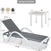 Gulches Patio Chaise Lounge Adjustable Aluminum Pool Lounge Chairs with Arm for Outside,in-Pool,Lawn (Gray, 1 Lounge Chair+1 Plastic Table) - 3 of 4