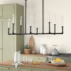 8-Light Candle Farmhouse Chandelier, Rectangular Black Metal Light Fixture for Dining Room - 2 of 4