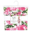 Touched by Nature Baby Girl Organic Cotton Swaddle Blanket and Headband or Cap, Peonies, One Size - 2 of 3