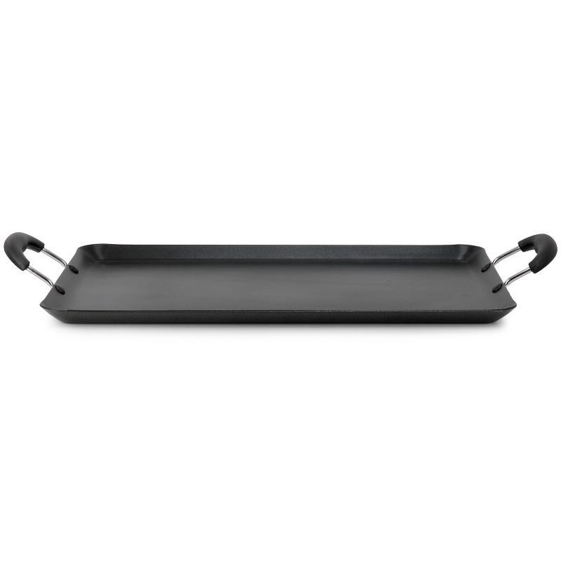 Oster Clairborne 19 x 11.6 Inch Nonstick Double Burner Rectangular Griddle Pan in Charcoal Gray, 2 of 6