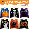 Joyfy 96pcs Halloween Drawstring Candy Bags for Party Favors，6 Designs Halloween Plastic Candy Bags with Kids Trick or Treat,Party Favors Supplies - 2 of 4