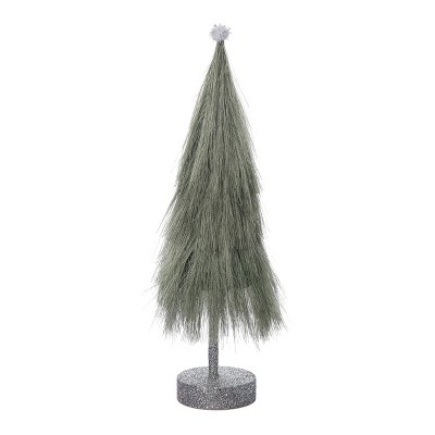 Transpac Large Tabletop Green Duster Tree Decorative Object Foam Christmas Tree Sculpture for Indoor Use Holiday Decoration Gift Giving and Hostess