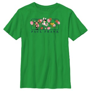 Boy's Paul Frank Julius the Monkey and Bunny Girl Flower Scene T-Shirt - 1 of 4