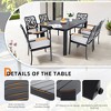 DOMETOUR Modern Outdoor Aluminum Table with Alternating Wide and Narrow Slats, Angled Corners, 2" Big Umbrella Hole, and Adjustable Non-Slip Pads - 3 of 4
