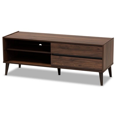 TV Stand for TVs up to 50" Suli Wood Walnut - Baxton Studio