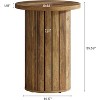 Round Wood End Table, Farmhouse Fluted Couch Side Table for Living Room, Small Bedside Table, Nightstand for Bedroom - 3 of 4