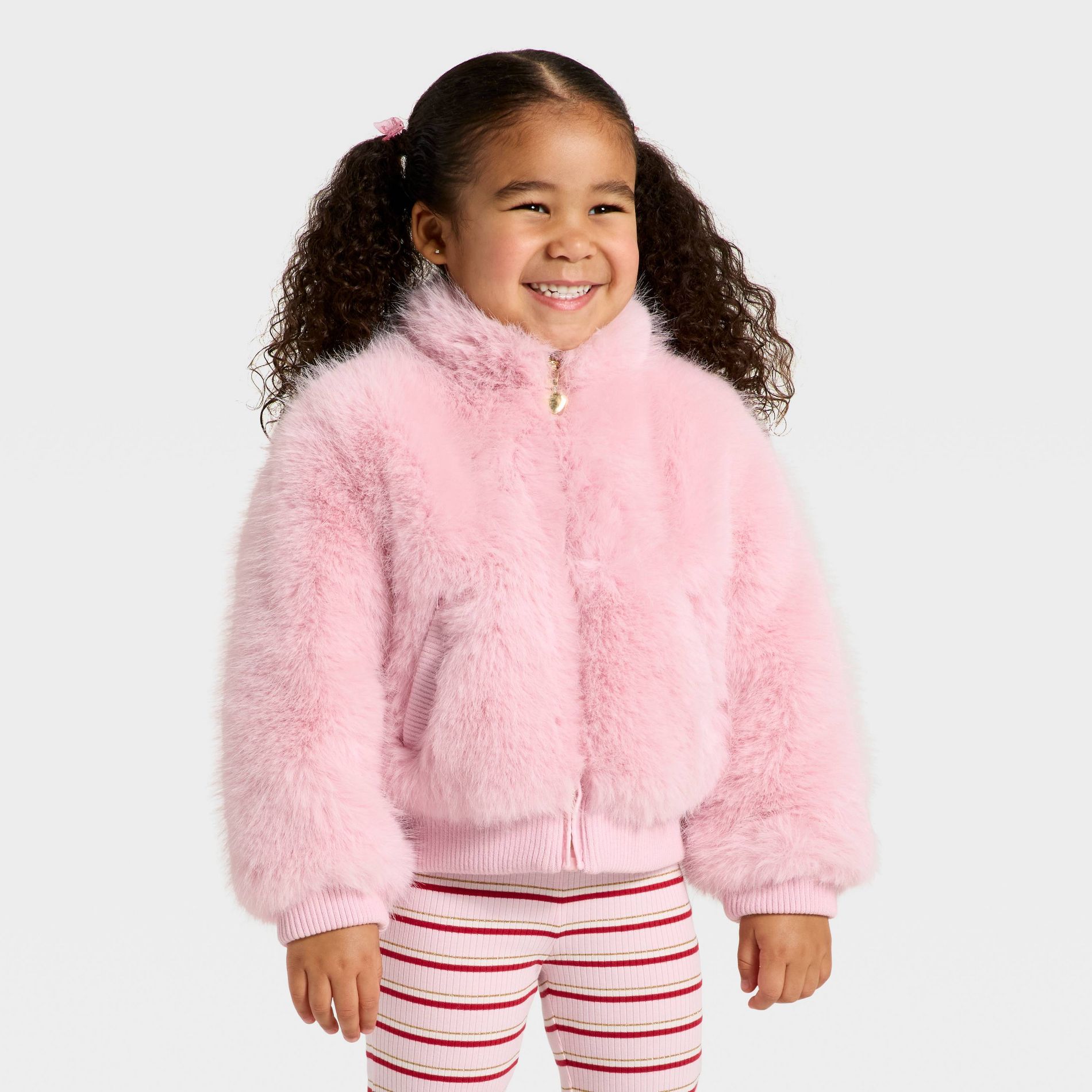 Toddler Girls' Faux Fur Bluson Jacket - Cat & Jack™ Pink