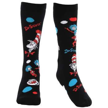 HalloweenCostumes.com One Size Fits Most  Dr. Seuss Costume Character Socks for Kids., Black/Red/Blue
