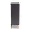Kelson Wood 3 Door Cabinet Dark Gray/Gold - Baxton Studio: Entryway Organizer with 4 Shelves - 4 of 4
