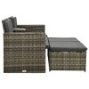 vidaXL 3 Piece Patio Lounge Set with Cushions Poly Rattan Gray - 3 of 4