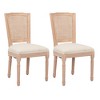 SKRAN French Dining Chairs Set of 2, Upholstered Vintage with Square Backrest with Solid rubberwood Leg for Dining Room Bedroom Kitchen, Beige B - 2 of 4