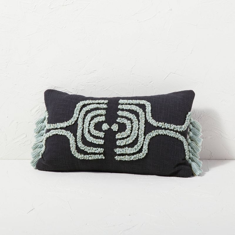Tufted and Embroidered Menorah Hanukkah Lumbar Pillow - Opalhouse&#8482; designed with Jungalow&#8482;, 1 of 5