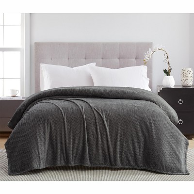 Kate Aurora Ultra Soft & Plush Oversized Queen Herringbone Embossed Fleece All Season Blanket