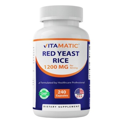 Red Yeast Rice 1200mg. Capsules - 240 Count