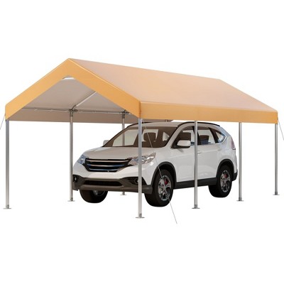 12x20FT Heavy Duty Carport Car Canopy, Portable Garage, Easy to Assemble, Stable Carport for Car, Bike, Boat, Party (Gray)