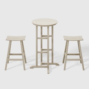 WestinTrends Malibu All Weather Hdpe Outdoor Patio Bar Height Bistro Set (3-piece) - 1 of 4