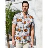 Halloween Men's Floral Print Button-Down Shirt Men's Hawaiian Floral Shirts Tropical Holiday Beach Shirt - 2 of 4
