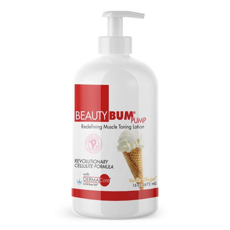 BeautyFit BeautyBum Pump Redefining Muscle Toning Lotion - Skin Tightening and Cellulite Cream - Vanilla Shuga - 16 oz, 1 of 4