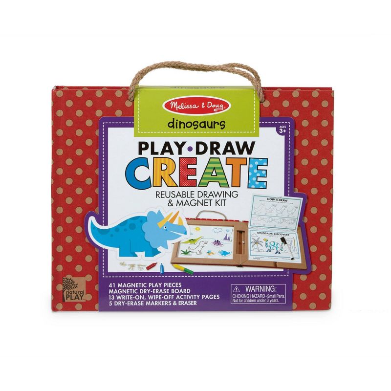 Melissa &#38; Doug Natural Play: Play, Draw, Create Reusable Drawing &#38; Magnet Kit - Dinosaurs (41 Magnets, 5 Dry-Erase Markers), 4 of 14