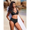 AI'MAGE Bikini Set for Women Two Piece High Waisted Swimsuits 2025 V Neck Bathing Suit Back Self Tie Straps Swimmear S-XXL - 2 of 3