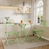 Garvee 3-Piece Outdoor Bistro Set – Folding Metal Table and Chairs for Small Spaces, Ideal for Indoor and Outdoor Use, White - 4 of 4