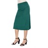 24seven Comfort Apparel A Line Elastic Waist Knee Length Skirt - 2 of 4