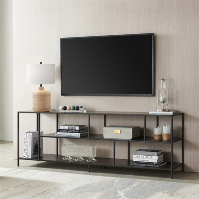 70" Black Bronze TV Stand with Metal Shelves - Henn&Hart