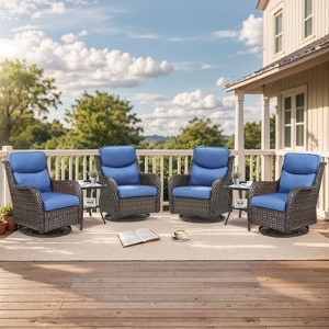Gymojoy Outdoor Gliders Chairs Side Table with 5-Inch Thick Cushions - 1 of 4