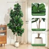 Garvee 4/5/6/7FT Fiddle Leaf Fig Tree Artificial with Leaves - Realistic Faux Ficus Lyrata Trees in Grey Planter Pot, Indoor Fake Floor Plants - 4 of 4