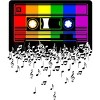 Adult Design By Humans Pride Rainbow Flag Music Note Cassette By Avocato Tank Top - 2 of 3