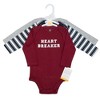 Hudson Baby Infant Boys Cotton Long-Sleeve Bodysuits 3-Pack, Burgundy Heartbreaker - 2 of 4