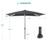 Sonkuki 6×9FT LED Rectangular Patio Umbrella w/Solar Lights, Push Button Tilt and Crank Handle - 3 of 4